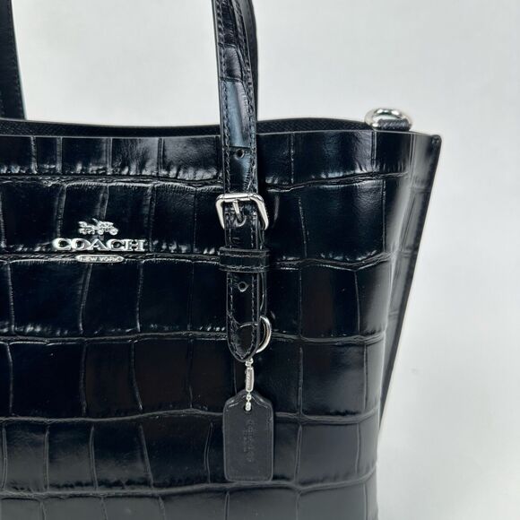 NWT COACH Crocodile Embossed Leather Purse in Black CW017 - Picture 5 of 13